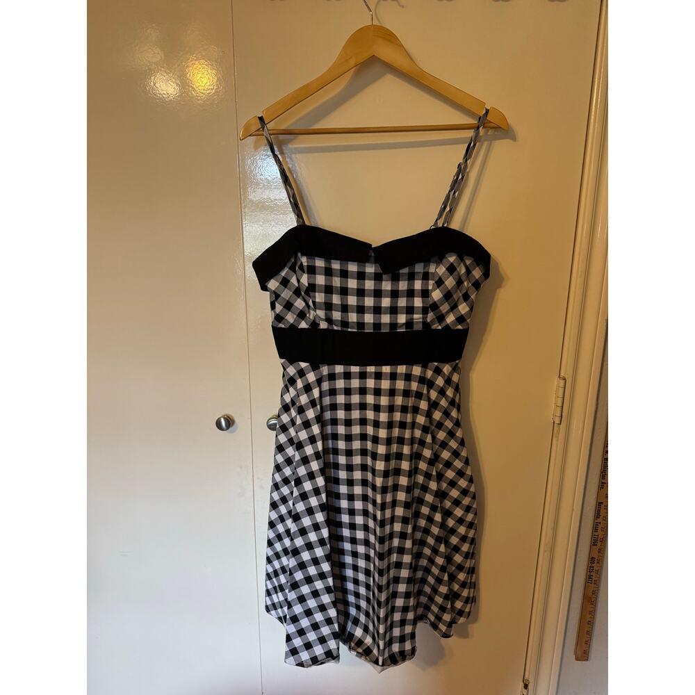 Eva Rose Black and White Gingham Spaghetti Strap Pin-up dress XL